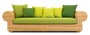 Casa Padrino Luxus 3er Gartensofa Naturfarben / Gr�n 260 cm