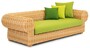 Casa Padrino Luxus 3er Gartensofa Naturfarben / Gr�n 260 cm