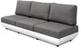 Casa Padrino Luxus Gartensofa Matt Wei� / Dunkelgrau 250 x 95 x H. 90 cm - Wetterbest�ndiges Garten Terrassen Sofa mit verstellbaren R�ckenlehnen - Hotel M�bel - Luxus Qualit�t