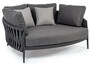 Casa Padrino Luxus Garten Liegesofa mit Kissen Anthrazit 165 x 146 x H. 86 cm - Wetterbest�ndiges Garten & Terrassen Sofa - Garten & Terrassen M�bel - Luxus Qualit�t