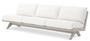 Casa Padrino Luxus Gartensofa Wei� / Sandfarben 230 x 88 x H. 76 cm - Wetterbest�ndiges Garten Terrassen Sofa - Hotel M�bel - Luxus Qualit�t