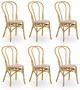Casa Padrino Luxus Gartenstuhl 6er Set Naturfarben 45 x 56 x H. 88 cm - Moderne Rattan Garten & Terrassen M�bel - Luxus Qualit�t