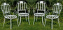 Casa Padrino Jugendstil Garten Stuhl 4er Set Wei� 47 x 47 x H. 94 cm - Handgefertigte Schmiedeeisen St�hle mit Armlehnen - Nostalgische Schmiedeeisen Garten & Terrassen M�bel
