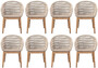Casa Padrino Luxus Esszimmer Stuhl 8er Set Grau / Naturfarben 60 x 60 x H. 80 cm - Luxus Garten St�hle mit edlem Rattangeflecht - Esszimmer M�bel - Garten M�bel - Rattan M�bel - Luxus M�bel
