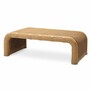 Casa Padrino Luxus Gartentisch Honigfarben 125 cm - Outdoor Garten Couchtisch
