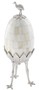 Casa Padrino Luxus Deko Objekt Emu Ei Naturfarben / Silber  12 x H. 33 cm - B�ro Schreibtisch Wohnzimmer Deko Accessoires