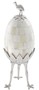 Casa Padrino Luxus Deko Objekt Emu Ei Naturfarben / Silber  12 x H. 33 cm - B�ro Schreibtisch Wohnzimmer Deko Accessoires