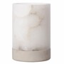 Casa Padrino Luxus Kerzenleuchter Alabaster / Grau H. 28 cm - Luxus Accessoires