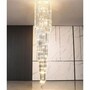 Casa Padrino Luxus Glas Kronleuchter Silber  65 x H. 250 cm - Made in Italy 