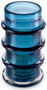 Casa Padrino Luxus Glas Vase Blau  16 x H. 29,5 cm - Mundgeblasene Blumenvase - Runde Deko Blumenvase - Deko Accessoires - Deko Glas Vasen - Luxus Accessoires