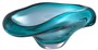 Casa Padrino Luxus Glasschale T�rkis 22 x 14 x H. 10,5 cm - Designer Deko Schale - Obstschale aus mundgeblasenem Glas 