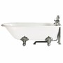 Casa Padrino Jugendstil Badewanne Wei� / Silber 170 cm - Freistehende Gusseisen Badewanne