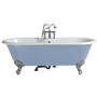 Casa Padrino Luxus Gusseisen Badewanne Hellblau / Wei� 170 cm - Gebogene freistehende Badewanne - Barock & Jugendstil Badezimmer M�bel