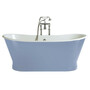 Casa Padrino Luxus Gusseisen Badewanne Hellblau / Wei� 170 x 68 x H. 69.5 cm - Gebogene freistehende Badewanne - Barock & Jugendstil Badezimmer M�bel