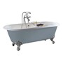 Casa Padrino Luxus Gusseisen Badewanne Wei� 154 cm - Freistehende Doppelend Badewanne mit Klauenf��en - Luxus Badezimmer M�bel