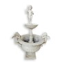 Casa Padrino Luxus Gusseisen Gartenbrunnen Putto mit Engeln Antikwei� 108 x 78 x H. 150 cm - Zweist�ckiger Springbrunnen im Barockstil - Garten Deko 