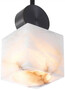 Casa Padrino Luxus H�ngeleuchte Bronze / Alabaster 12 x 12 x H. 24 cm - Moderne Tischlampe mit quadratischem Alabaster Lampenschirm - Luxus Kollektion