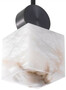 Casa Padrino Luxus H�ngeleuchte Bronze / Alabaster 12 x 12 x H. 24 cm - Moderne Tischlampe mit quadratischem Alabaster Lampenschirm - Luxus Kollektion