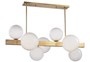 Casa Padrino Luxus LED H�ngeleuchte Antik Messingfarben / Wei� 110,5 x 54 x H. 47 cm - Luxus Kollektion