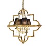 Casa Padrino Luxus H�ngeleuchte Gold / Schwarz 68 x 68 x H. 72 cm - Pendelleuchte mit 4 Lampenschirmen 