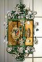 Casa Padrino Luxus H�ngeleuchte Laterne Gr�n / Wei� / Gold B. 40 x T. 40 x H. 75 cm - Handgefertigte Laterne mit Rosen und Malerei - Luxus Leuchten 