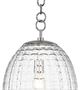 Casa Padrino Luxus H�ngeleuchte Silber  30,5 x H. 68,6 cm - Pendelleuchte mit eif�rmigen Glas Lampenschirm - Wohnzimmer Lampe