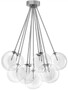 Casa Padrino Luxus Halogen Deckenleuchte Silber  66 x H. 94,5 cm - Dimmbare Deckenlampe mit runden Glas Lampenschirmen - Luxus Qualit�t