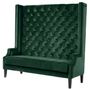 Casa Padrino Luxus Hochlehnsofa Dunkelgr�n / Schwarz 160 x 68 x H. 160 cm - Chesterfield Samtsofa - Chesterfield M�bel