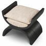Casa Padrino Luxus Hocker Schwarz / Creme 55 cm - Luxus Hotel M�bel
