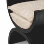 Casa Padrino Luxus Hocker Schwarz / Creme 55 cm - Luxus Hotel M�bel