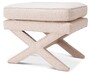 Casa Padrino Luxus Hocker Creme - Rechteckiger Sitzhocker - Kreuzhocker - Luxus M�bel