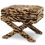 Casa Padrino Luxus Hocker mit Tiger Design Beige / Braun - Luxus Wohnzimmer M�bel