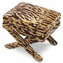 Casa Padrino Luxus Hocker mit Tiger Design Beige / Braun - Luxus Wohnzimmer M�bel