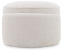Casa Padrino Luxus Hocker Cremewei�  73 x H. 38 cm - Runder Sitzhocker - Rundhocker - Fu�hocker - Wohnzimmer M�bel - Hotel M�bel - Luxus M�bel