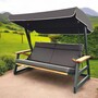 Casa Padrino Luxus Hollywood Schaukel Anthrazit / Braun 226 cm - Garten & Terrassen M�bel