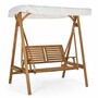 Casa Padrino Luxus Hollywood Schaukel Braun / Wei� 185 cm - Garten Schaukel