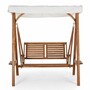 Casa Padrino Luxus Hollywood Schaukel Braun / Wei� 185 cm - Garten Schaukel