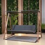 Casa Padrino Luxus Hollywood Schaukel Grau / Braun - Garten Schaukel mit Sonnendach