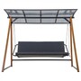 Casa Padrino Luxus Hollywood Schaukel Grau / Braun - Garten Schaukel mit Sonnendach