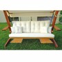 Casa Padrino Luxus Hollywood Schaukel Creme / Braun - Wetterfeste Garten Schaukel mit Sonnendach - Garten Terrassen Hotel M�bel - Luxus Qualit�t