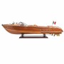 Casa Padrino Luxus Deko Speedboot Braun / Naturfarben / Wei� 89 cm - Handgefertigtes Modellboot