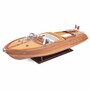 Casa Padrino Luxus Deko Speedboot Braun / Naturfarben / Wei� 89 cm - Handgefertigtes Modellboot