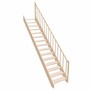 Casa Padrino Luxus Holztreppe mit Gel�nder rechte Seite Naturfarben H. 307 cm