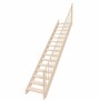 Casa Padrino Luxus Holztreppe mit Gel�nder rechte Seite Naturfarben H. 307 cm