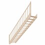 Casa Padrino Luxus Holztreppe mit Gel�nder rechte Seite Naturfarben H. 307 cm