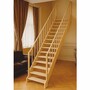 Casa Padrino Luxus Holztreppe mit Gel�nder beidseitig Naturfarben H. 307 cm 