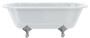 Casa Padrino Luxus Jugendstil Badewanne Wei� / Silber 169 x 74,5 x H. 62 cm - Freistehende Retro Acryl Badewanne - Retro Badezimmer M�bel