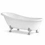 Casa Padrino Luxus Jugendstil Badewanne Wei� / Silber 170 cm - Made in Italy