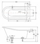 Casa Padrino Luxus Jugendstil Badewanne Wei� / Silber 150 x 75 x H. 78 cm - Freistehende Retro Acryl Badewanne - Retro Badezimmer M�bel