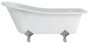 Casa Padrino Luxus Jugendstil Badewanne Wei� / Silber 169 x 73 x H. 77 cm - Freistehende Retro Acryl Badewanne - Retro Badezimmer M�bel